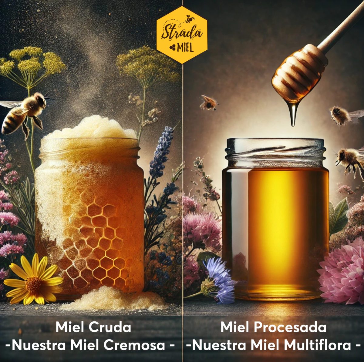 Diferencia entre miel cruda y miel procesada