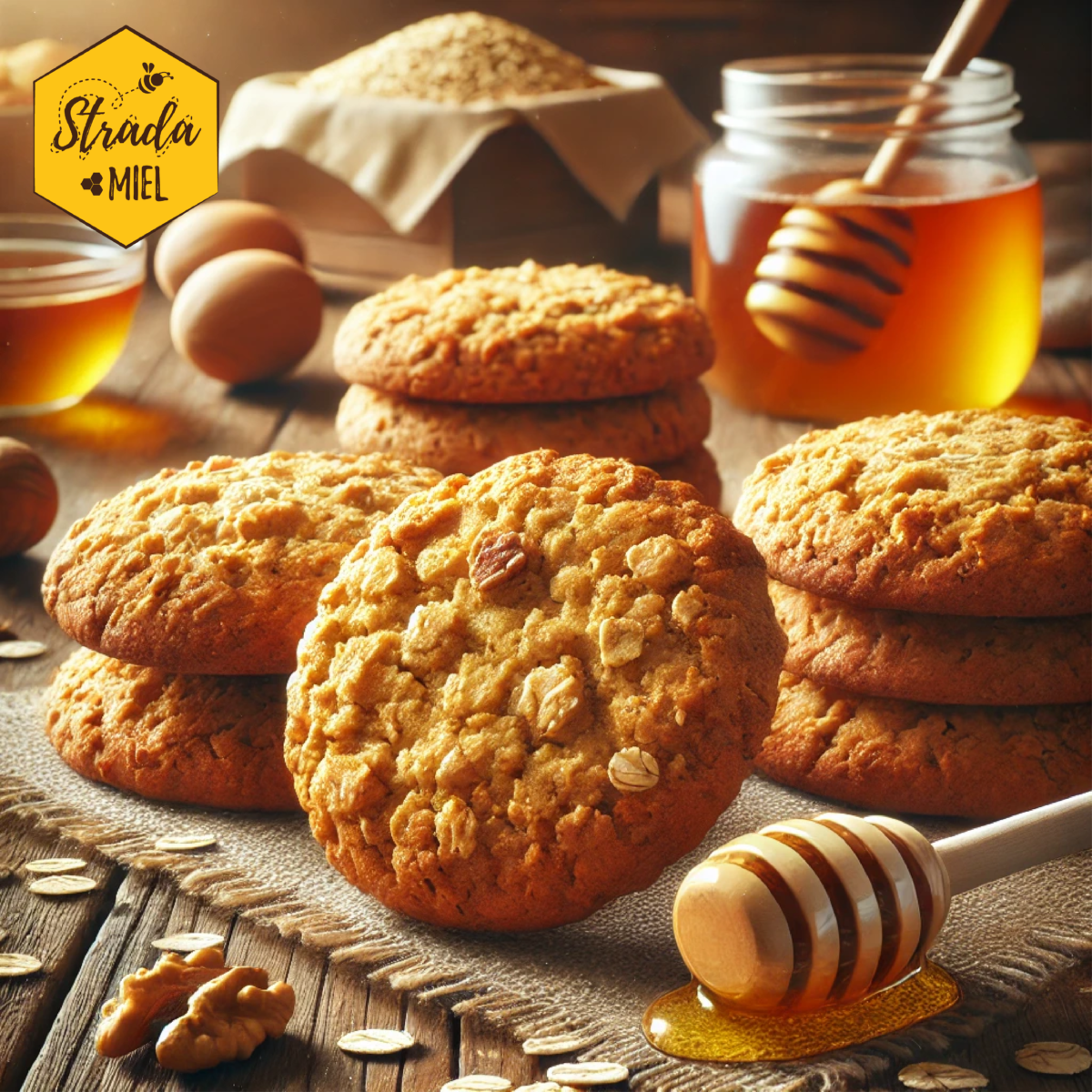 receta de galletas de avena y miel