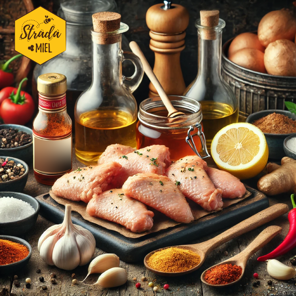 Ingredientes Alitas de pollo picantes con miel