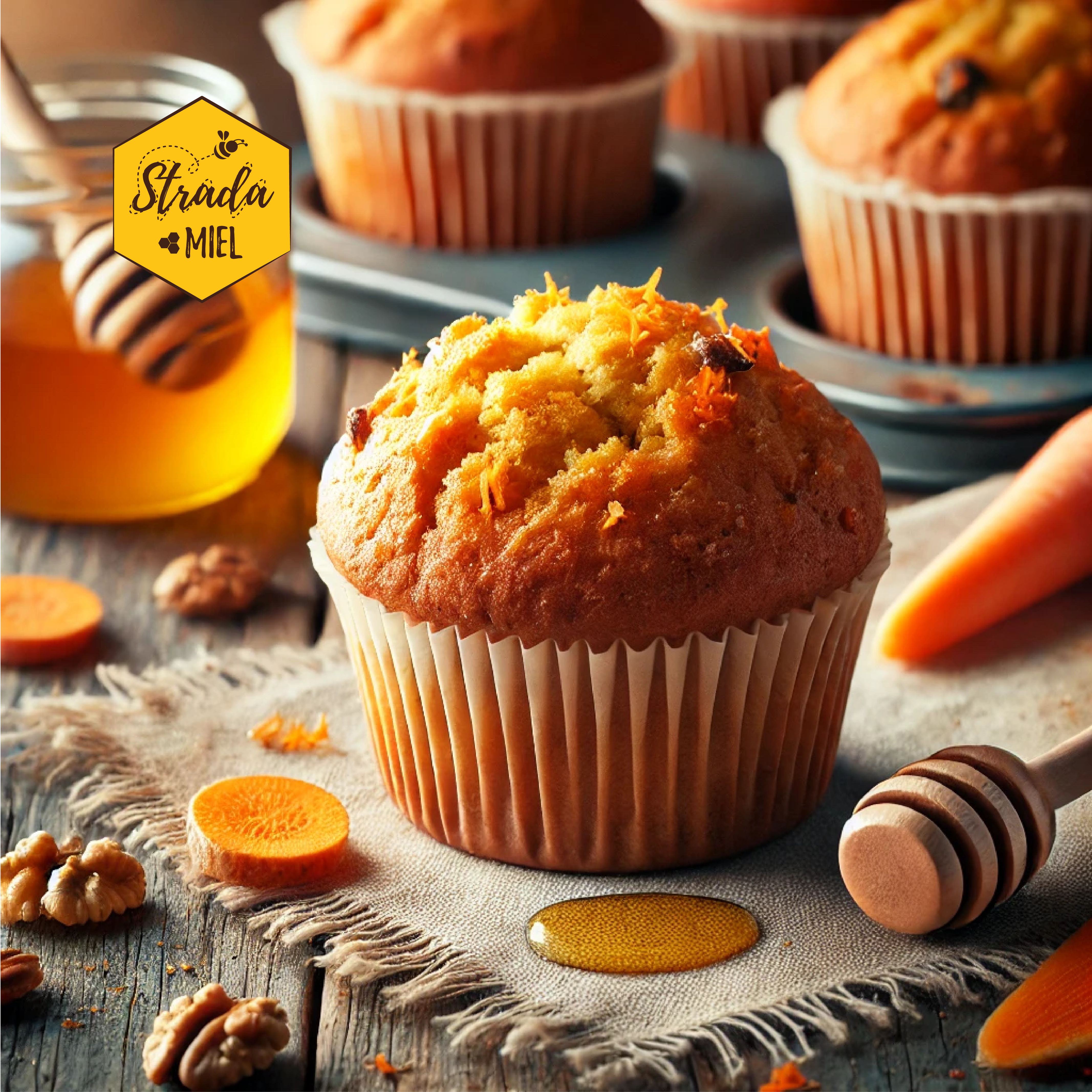 Receta de Muffins de Zanahoria con Miel